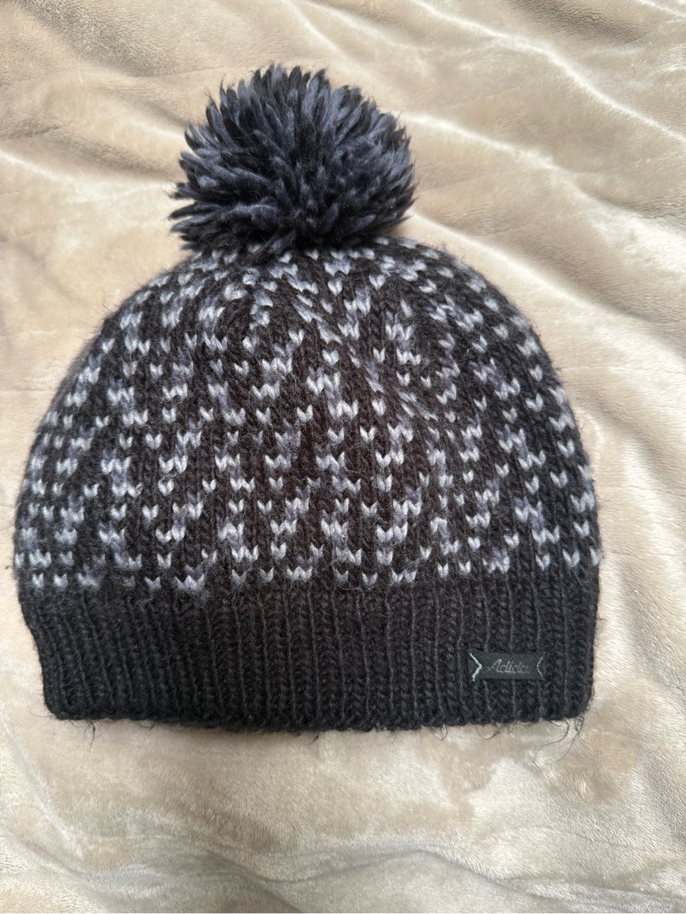 adidas Black and Gray Pom Beanie